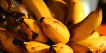 selective focus photography of ripped bananas